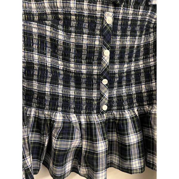 Petersyn 'Blaine' Dover Check Off-the-Shoulder Peplum Top M Plaid Academia Boho - Picture 11 of 11